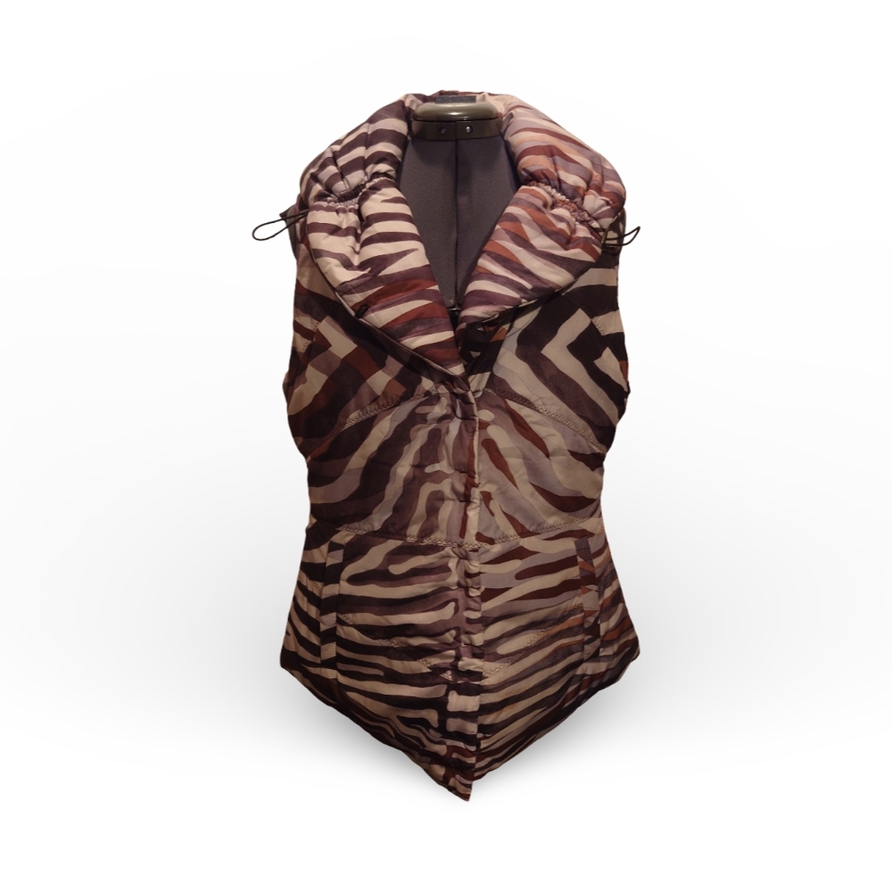 Elie Tahari Zebra Print Puffer Vest
